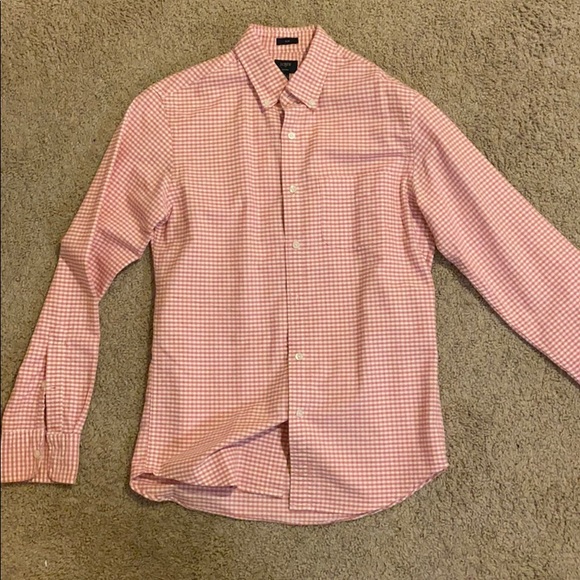 J crew pink gingham Oxford - Picture 1 of 3